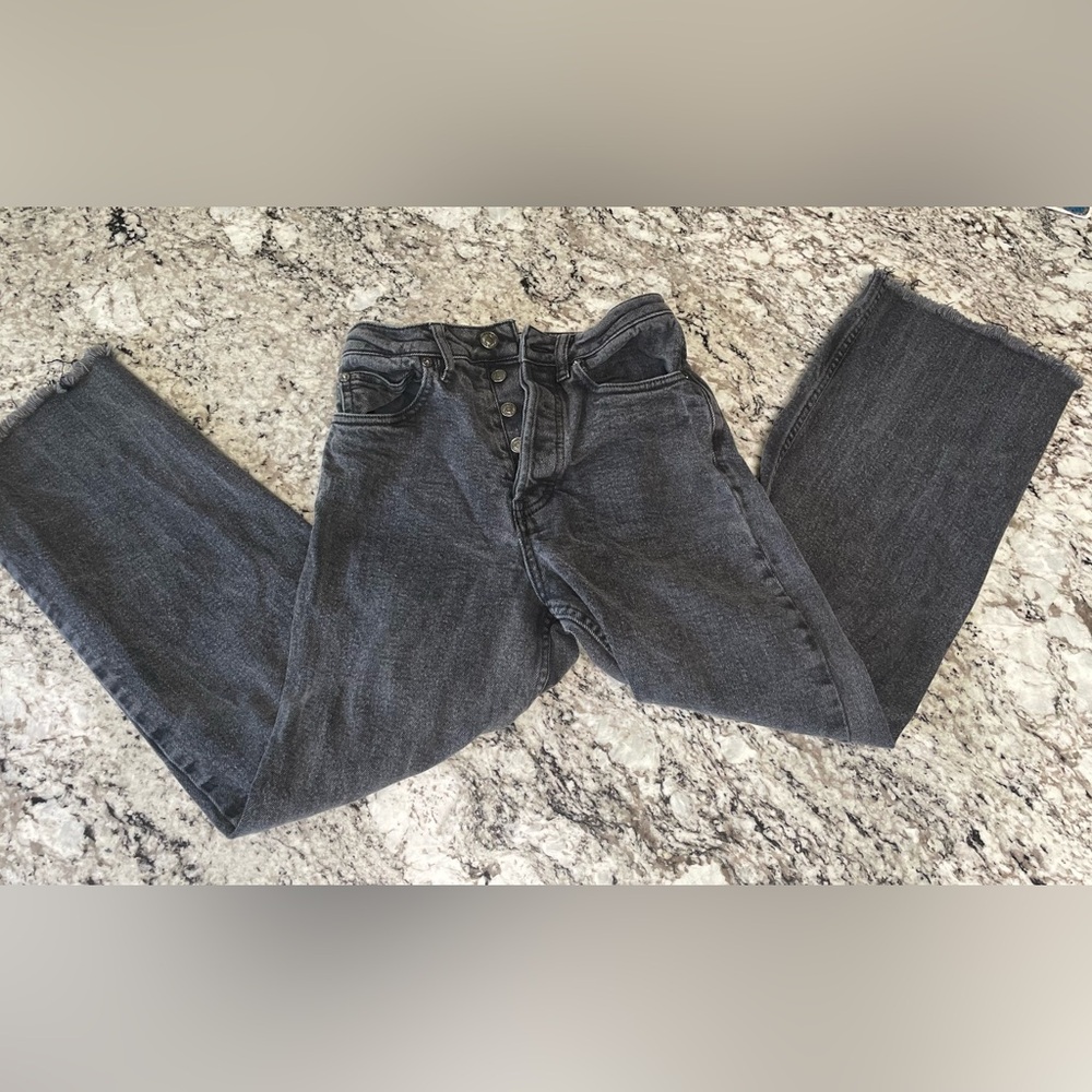 Free People Black Flare Wide‎ Leg Jeans